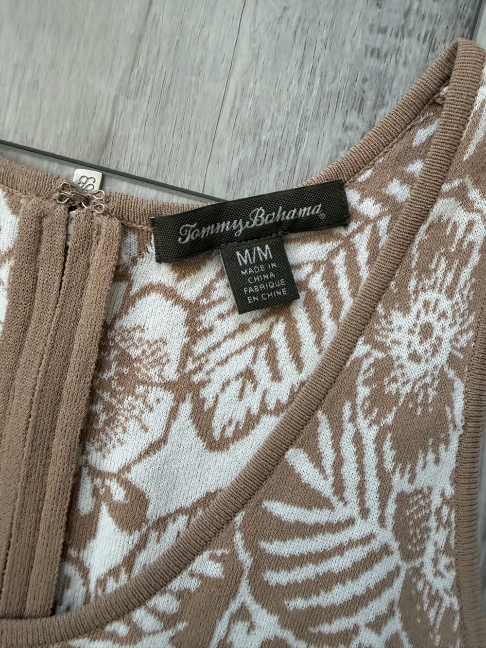 Tommy Bahama Del Lago Nautical Neutral Coastal Tropical Floral dress size medium - Picture 7 of 11